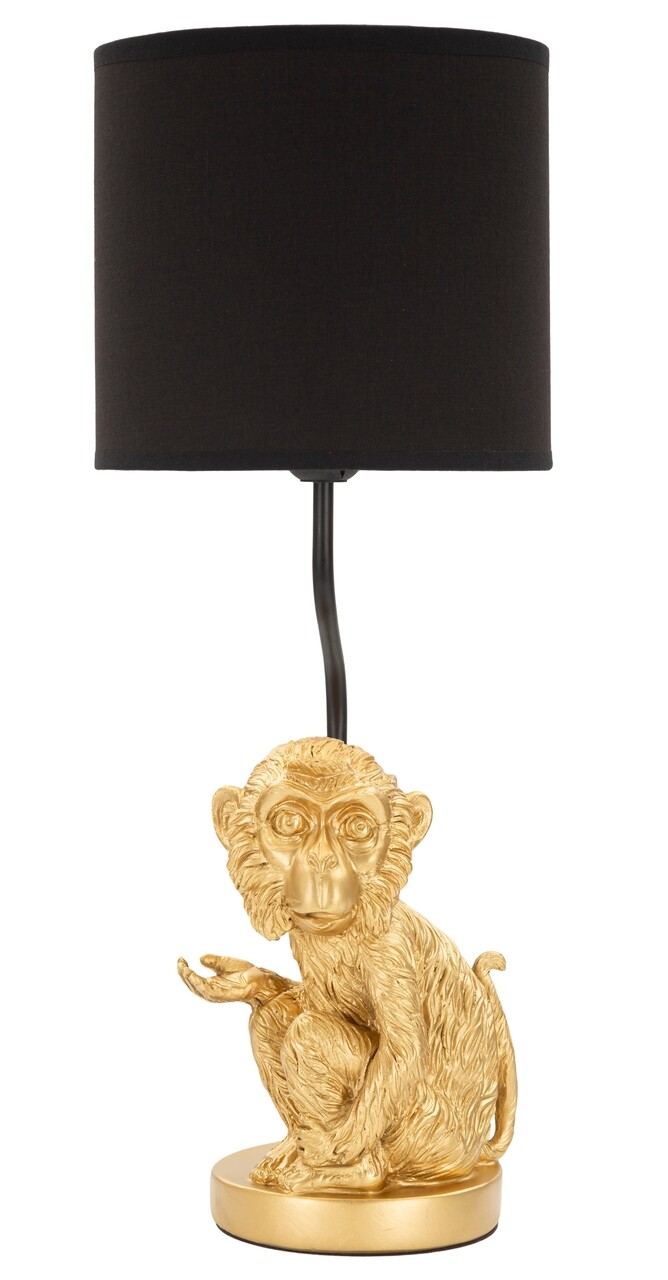 Veioza, Mauro Ferretti, Monkey, Ø 20 x 51.5 cm, polirasina/fier/hartie/textil, auriu/negru - imagine 7